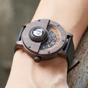 Unique Compass Dial Real Wooden Watch